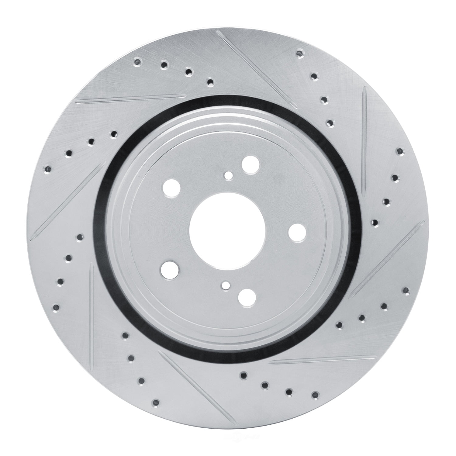 Dynamic Friction Company 631-76158R DFC Brake Rotor - Drilled And Slotted - Silver