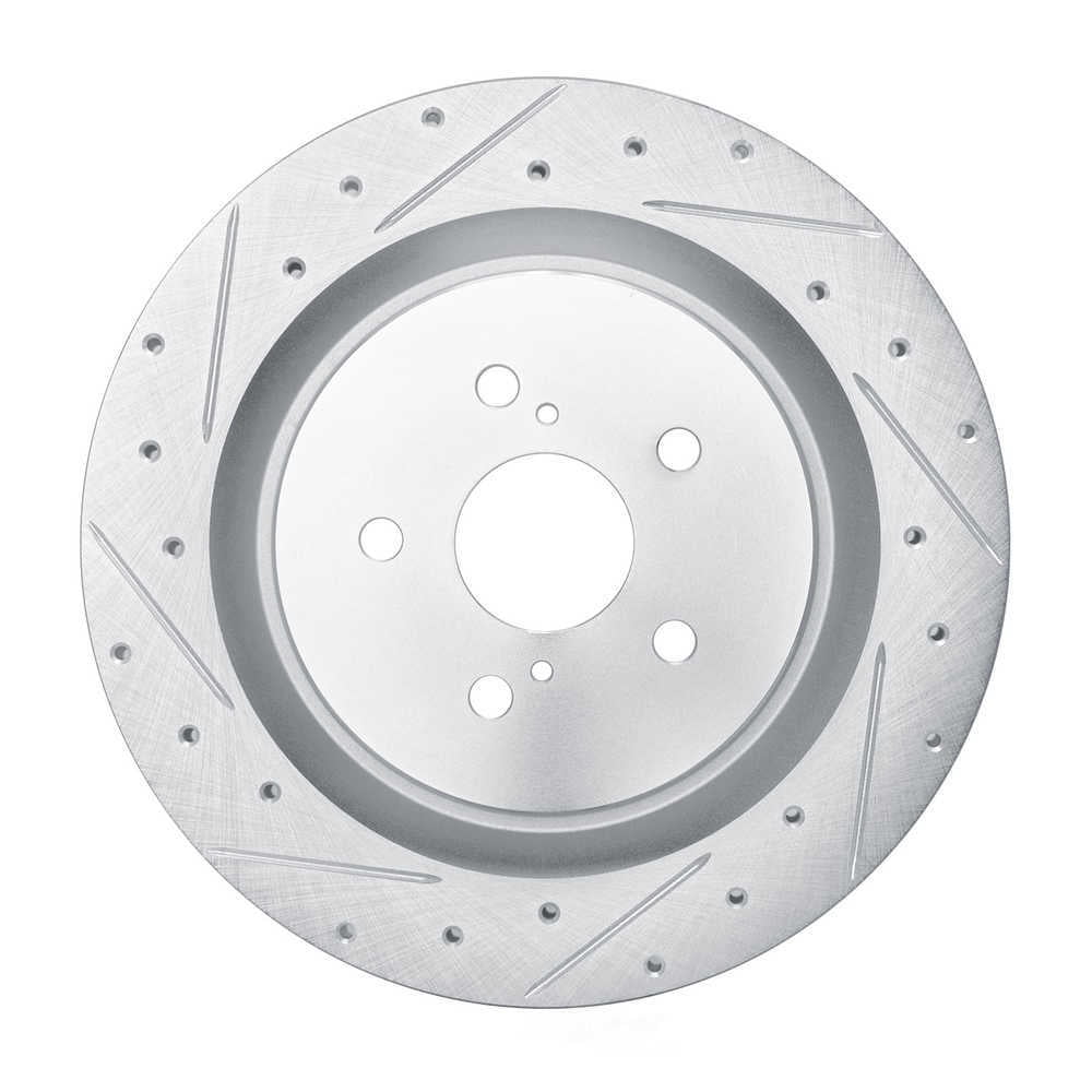 Dynamic Friction Company 631-76159L DFC Brake Rotor - Drilled And Slotted - Silver