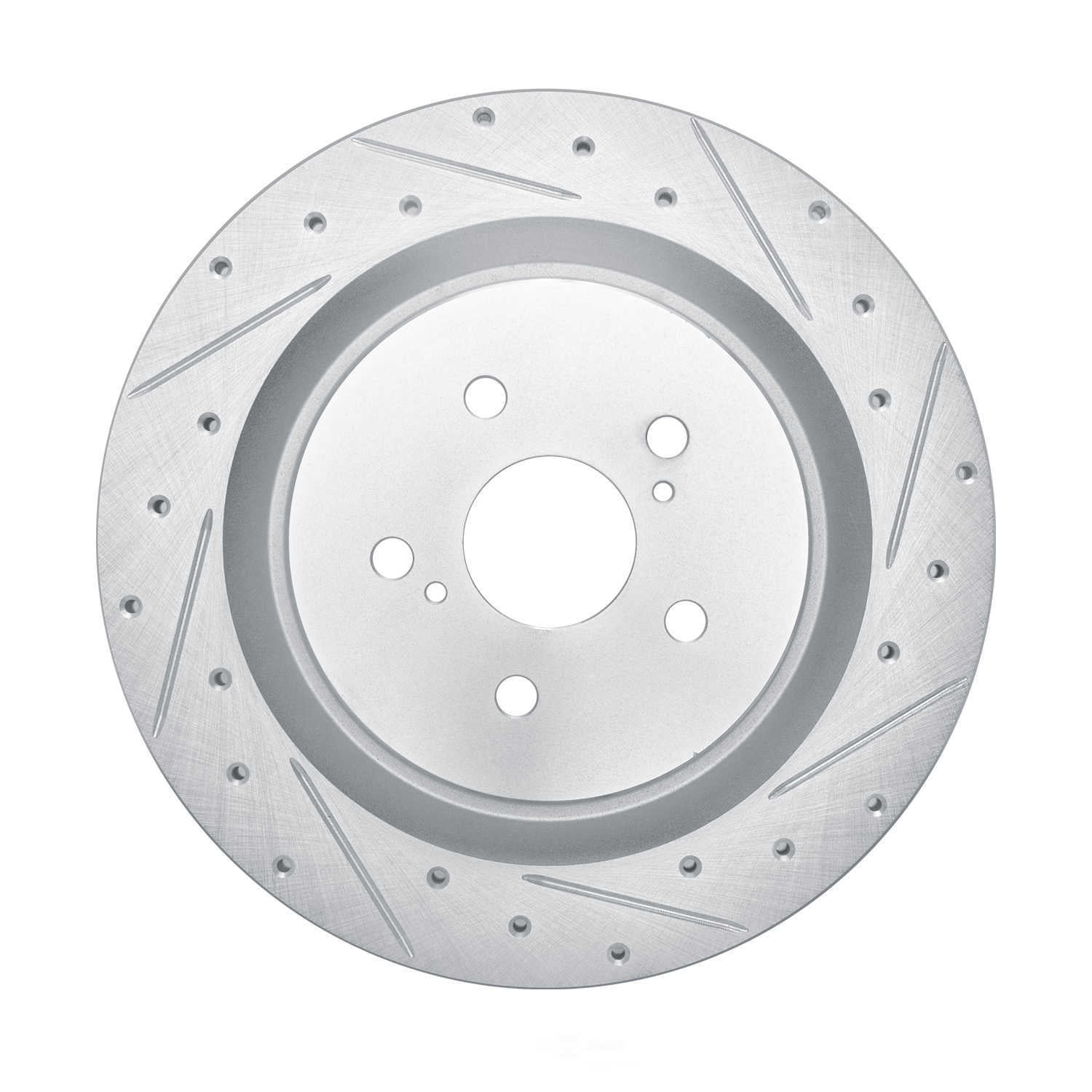 Dynamic Friction Company 631-76159R DFC Brake Rotor - Drilled And Slotted - Silver