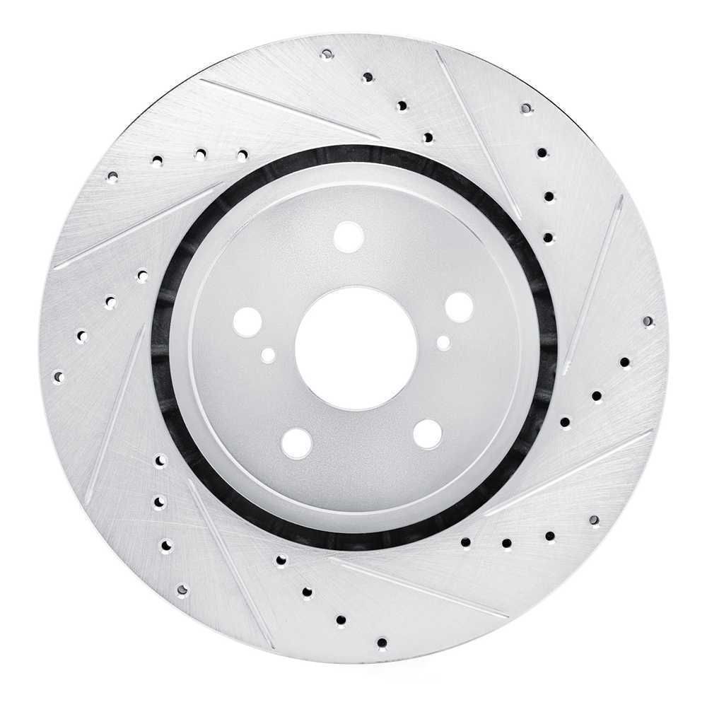 Dynamic Friction Company 631-76160R DFC Brake Rotor - Drilled And Slotted - Silver