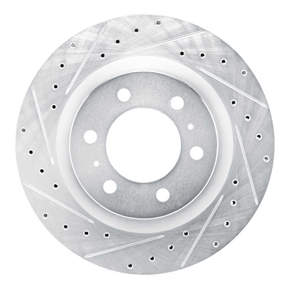 Dynamic Friction Company 631-76162L DFC Brake Rotor - Drilled And Slotted - Silver