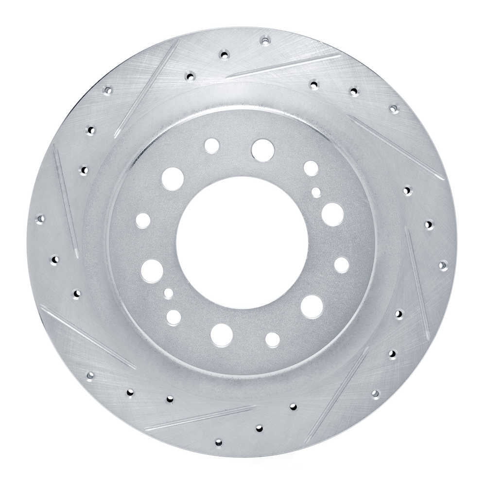 Dynamic Friction Company 631-76163L DFC Brake Rotor - Drilled And Slotted - Silver
