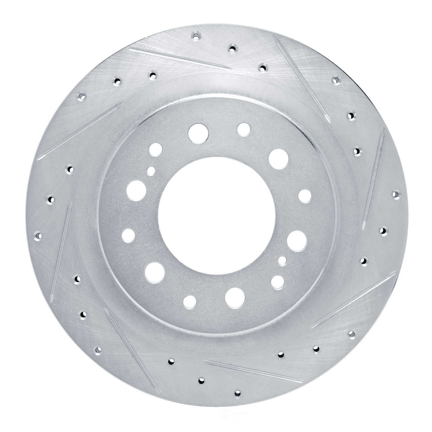 Dynamic Friction Company 631-76163R DFC Brake Rotor - Drilled And Slotted - Silver