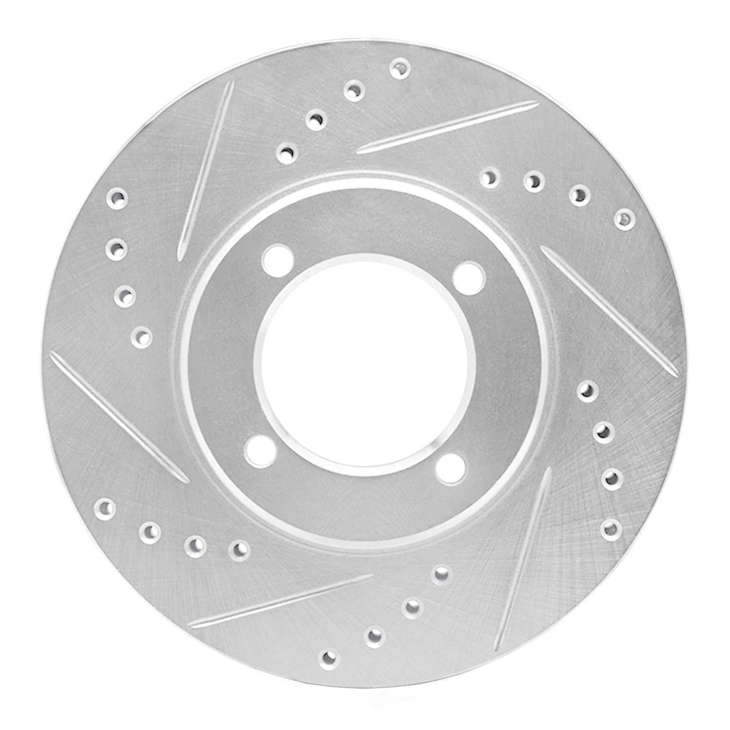 Dynamic Friction Company 631-76024L DFC Brake Rotor - Drilled And Slotted - Silver