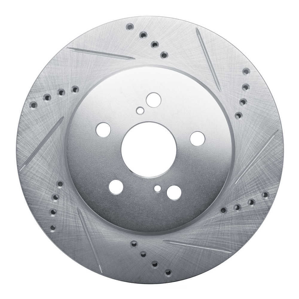 Dynamic Friction Company 631-76155R DFC Brake Rotor - Drilled And Slotted - Silver