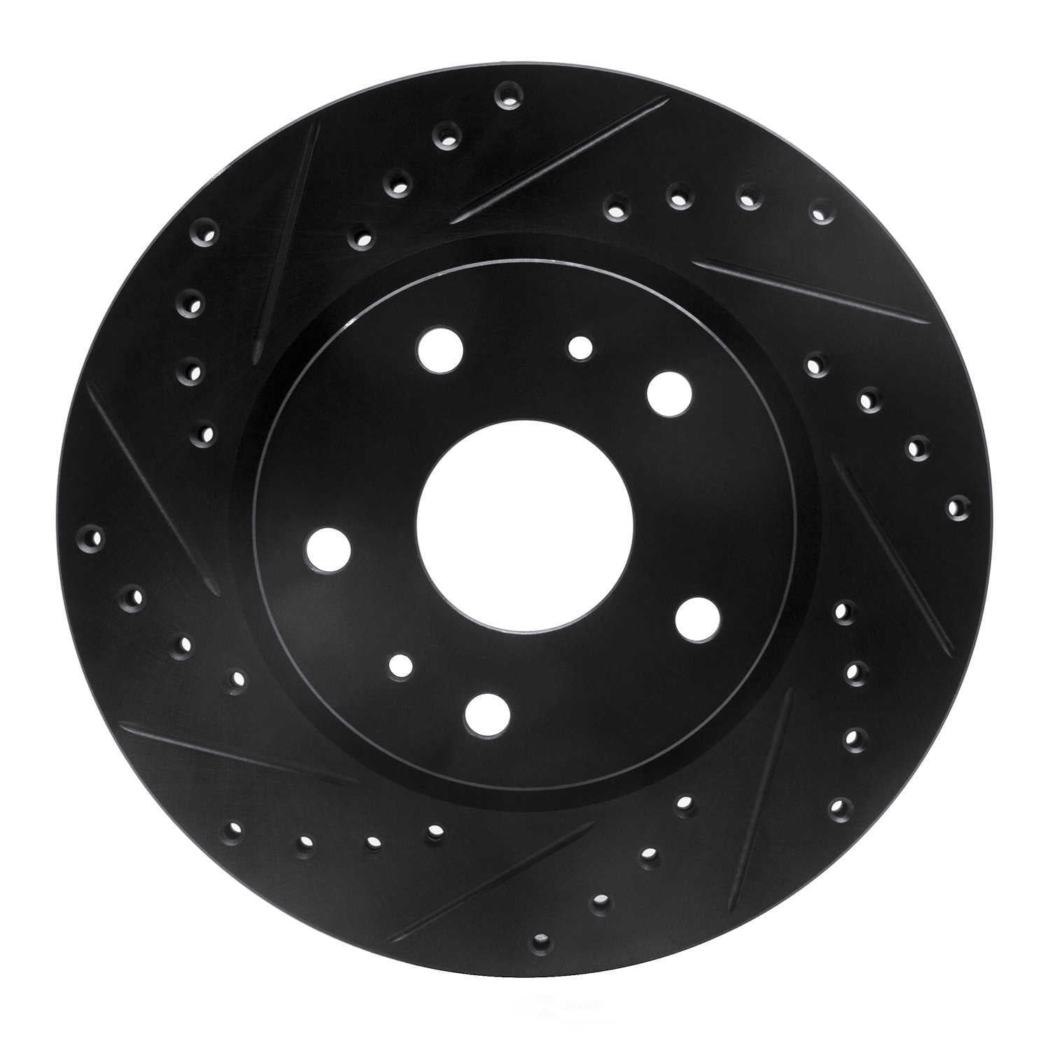 Dynamic Friction Company 633-01004L DFC Brake Rotor - Drilled And Slotted - Black