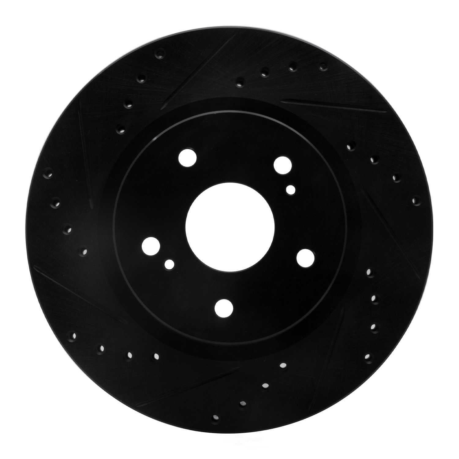 Dynamic Friction Company 633-01014L DFC Brake Rotor - Drilled And Slotted - Black