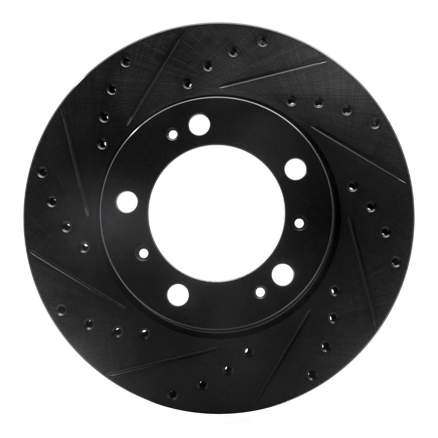 Dynamic Friction Company 633-02028L DFC Brake Rotor - Drilled And Slotted - Black