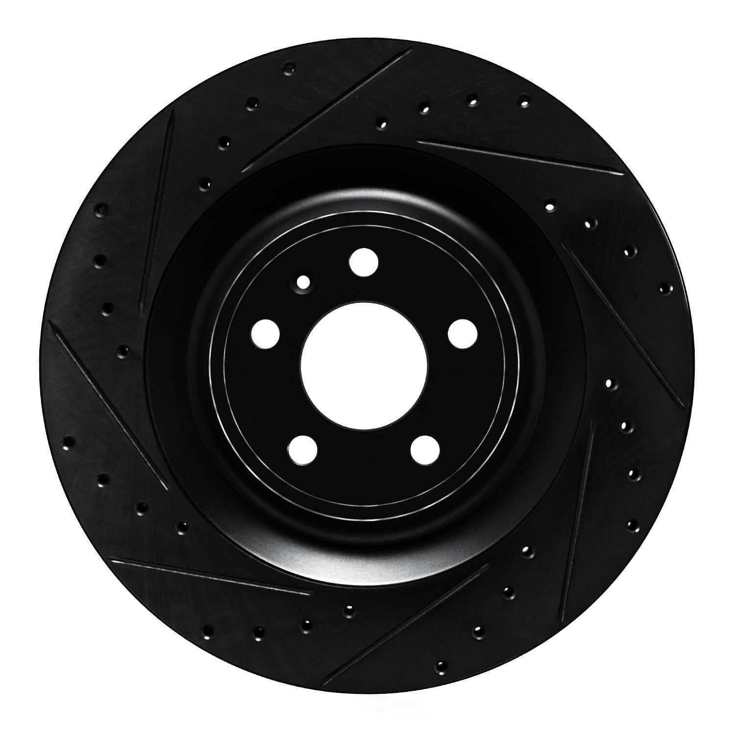 Dynamic Friction Company 633-02102L DFC Brake Rotor - Drilled And Slotted - Black