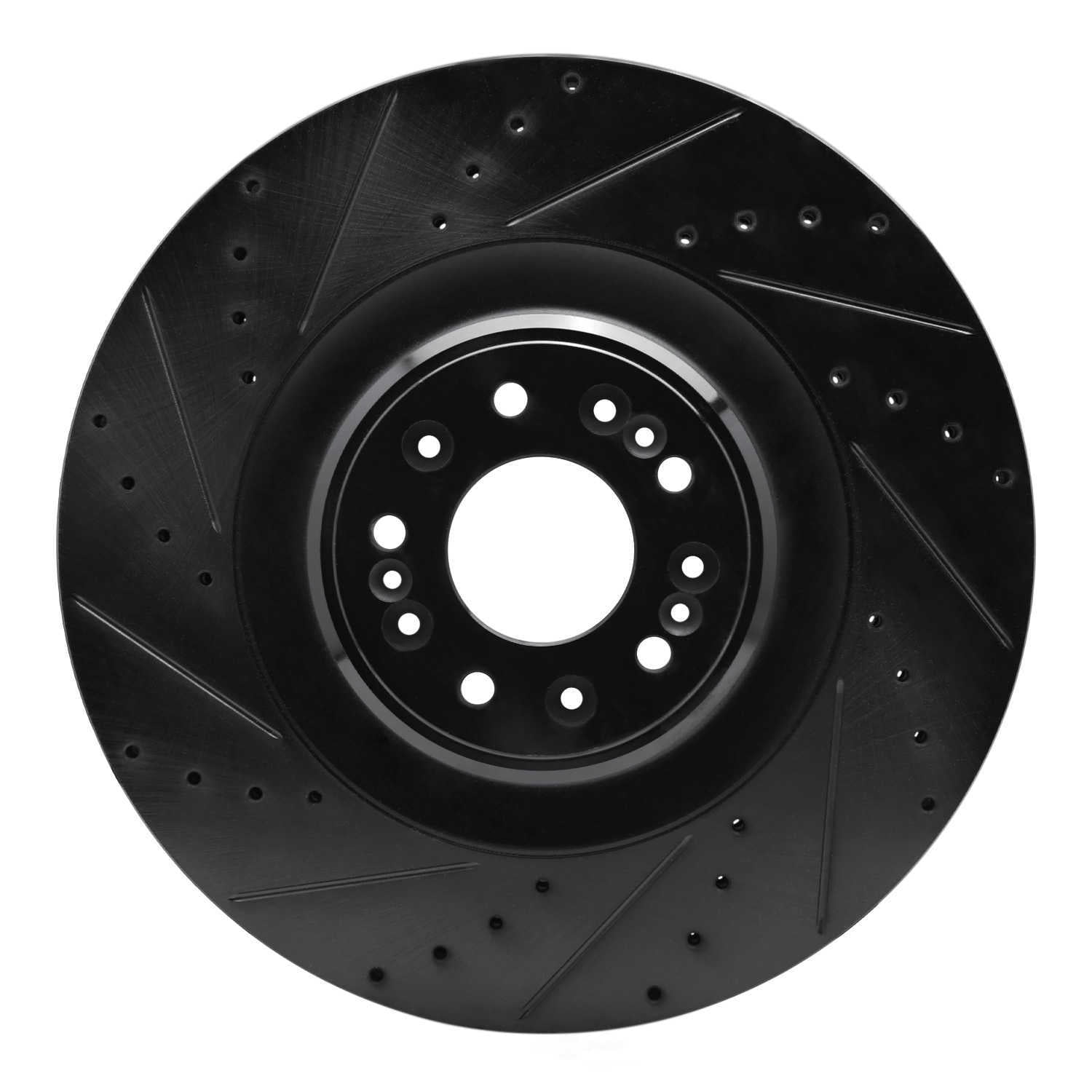 Dynamic Friction Company 633-10001L DFC Brake Rotor - Drilled And Slotted - Black