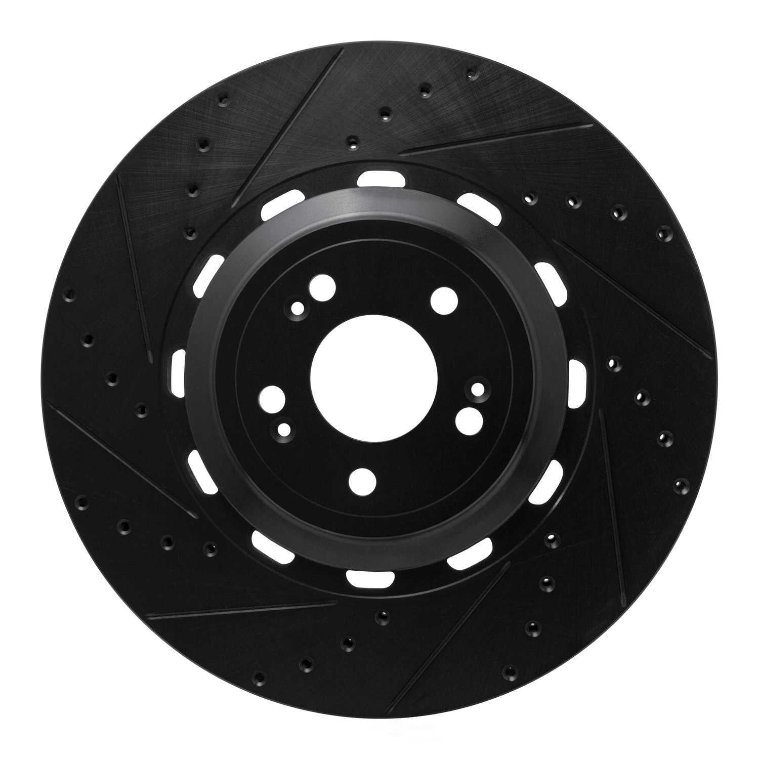 Dynamic Friction Company 633-10003L DFC Brake Rotor - Drilled And Slotted - Black