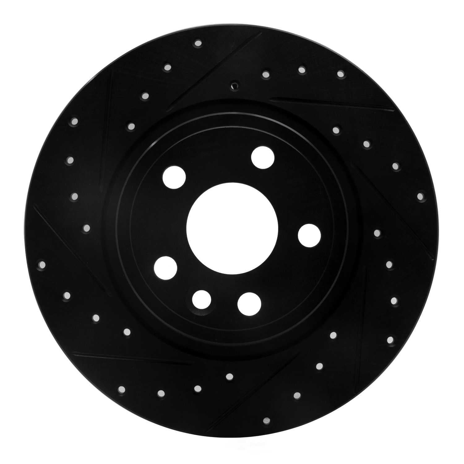 Dynamic Friction Company 633-11027L DFC Brake Rotor - Drilled And Slotted - Black
