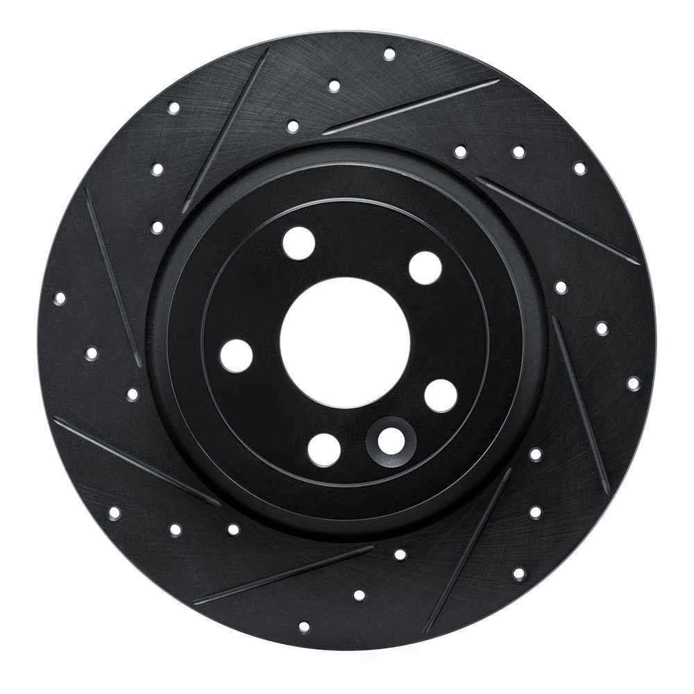 Dynamic Friction Company 633-11028L DFC Brake Rotor - Drilled And Slotted - Black