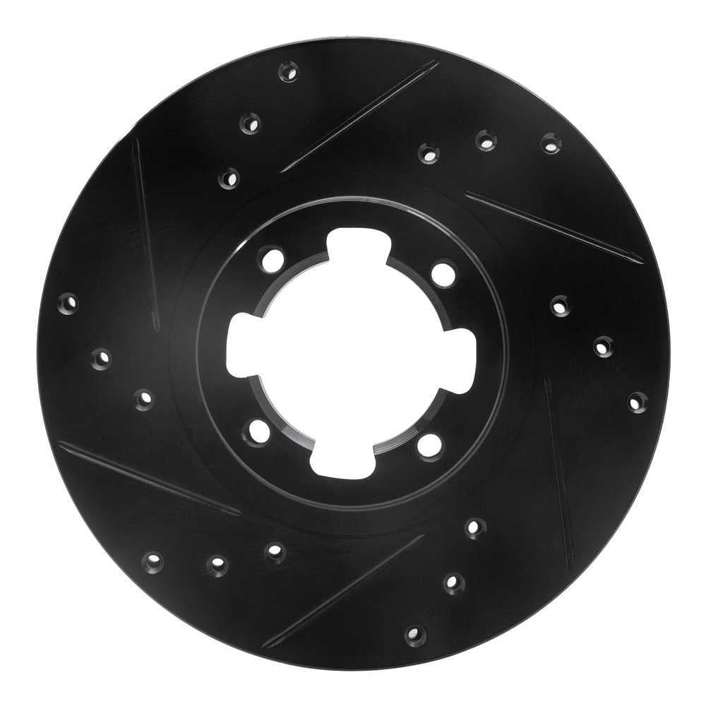 Dynamic Friction Company 633-13000L DFC Brake Rotor - Drilled And Slotted - Black