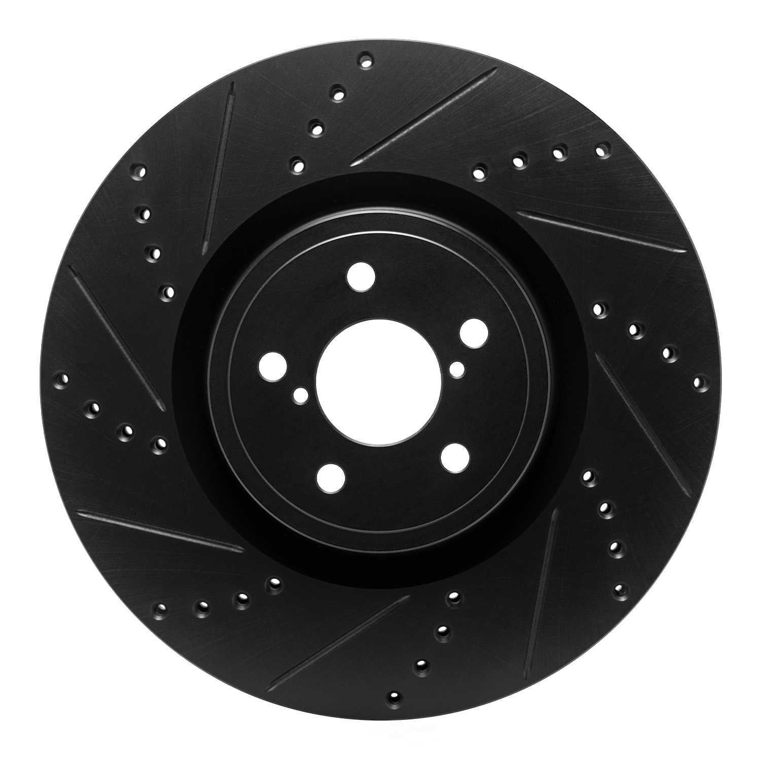 Dynamic Friction Company 633-13014L DFC Brake Rotor - Drilled And Slotted - Black