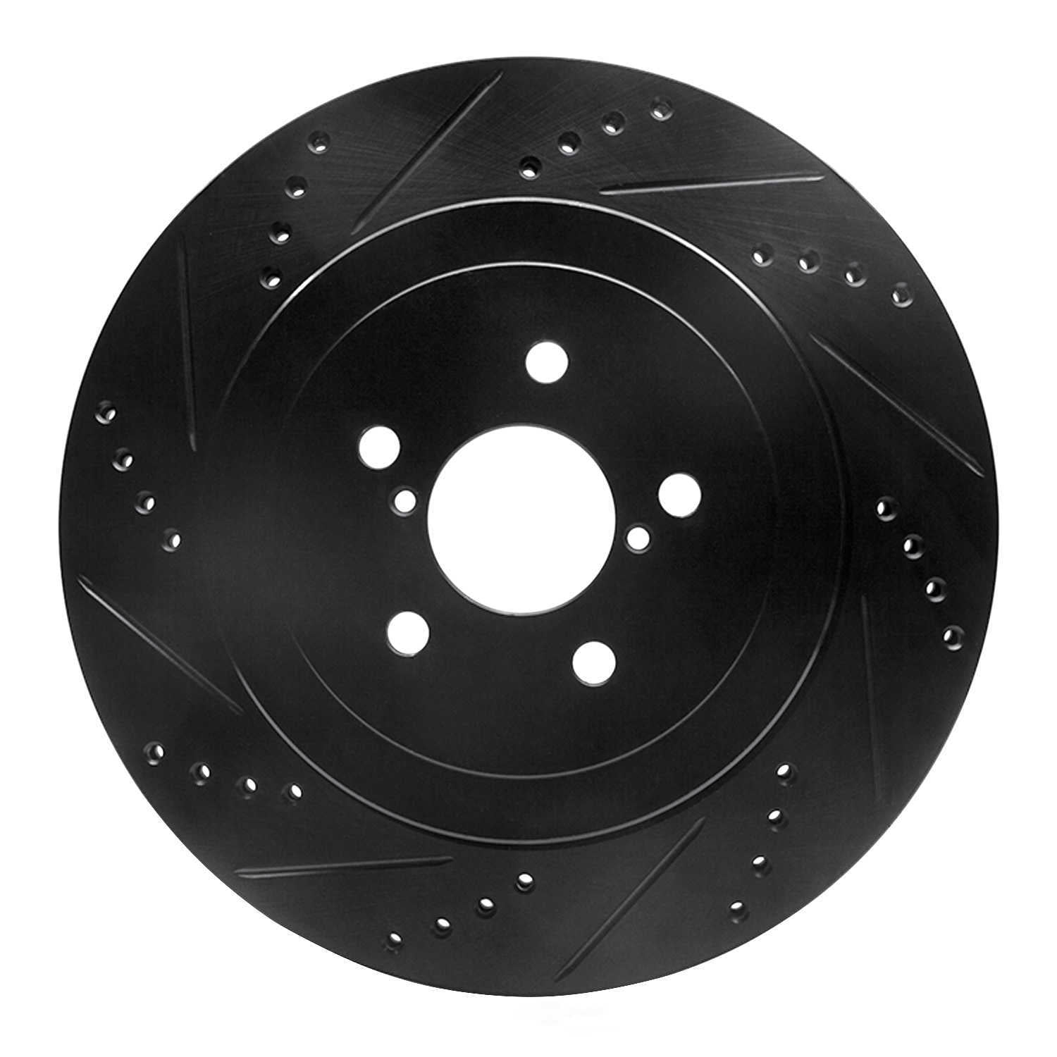 Dynamic Friction Company 633-13015L DFC Brake Rotor - Drilled And Slotted - Black