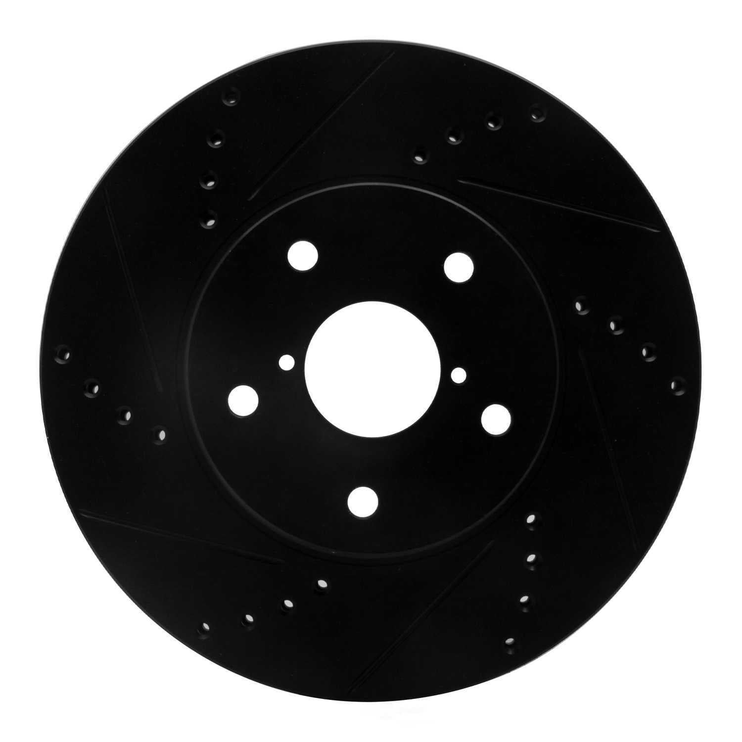 Dynamic Friction Company 633-13026L DFC Brake Rotor - Drilled And Slotted - Black