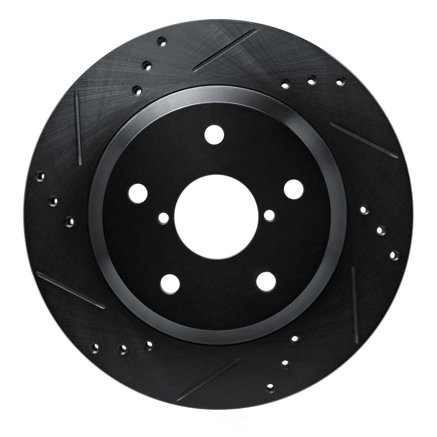 Dynamic Friction Company 633-13046L DFC Brake Rotor - Drilled And Slotted - Black