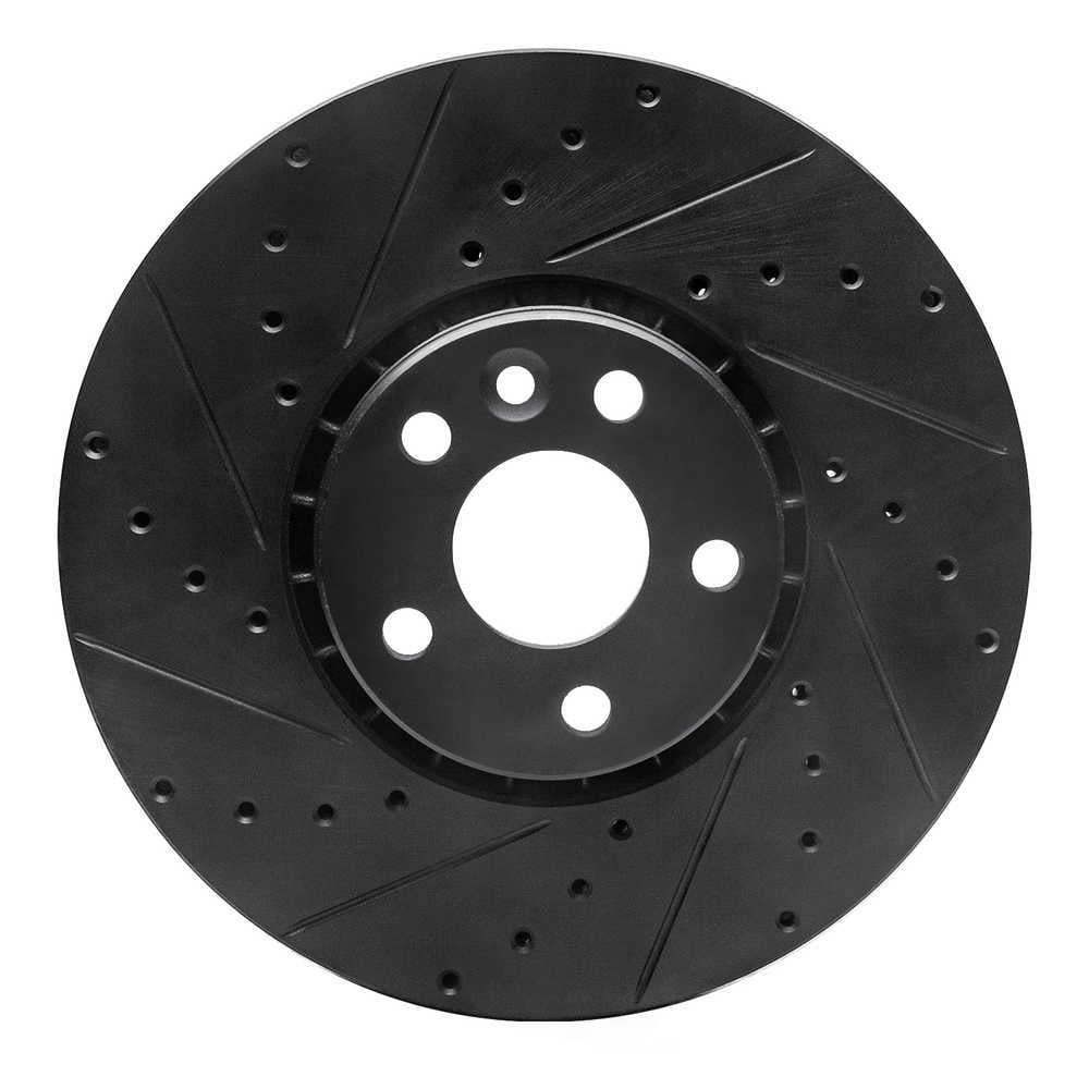 Dynamic Friction Company 633-27043L DFC Brake Rotor - Drilled And Slotted - Black