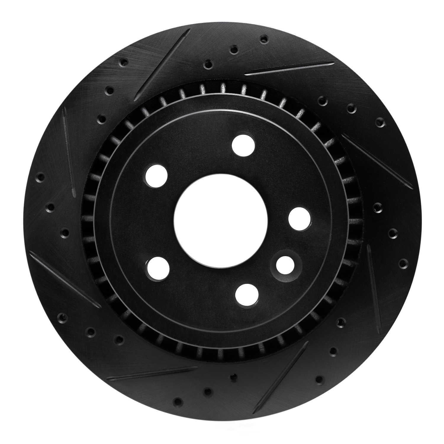 Dynamic Friction Company 633-27044L DFC Brake Rotor - Drilled And Slotted - Black