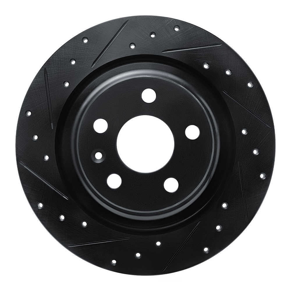 Dynamic Friction Company 633-27058L DFC Brake Rotor - Drilled And Slotted - Black