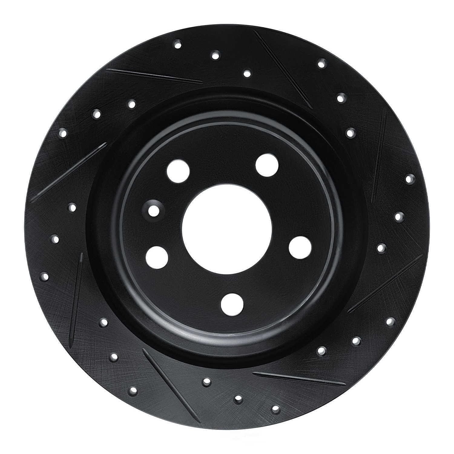 Dynamic Friction Company 633-27058R DFC Brake Rotor - Drilled And Slotted - Black