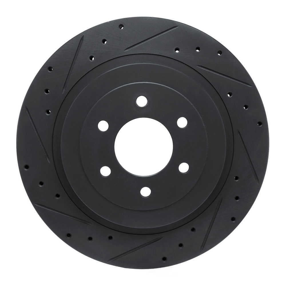Dynamic Friction Company 633-40014L DFC Brake Rotor - Drilled And Slotted - Black