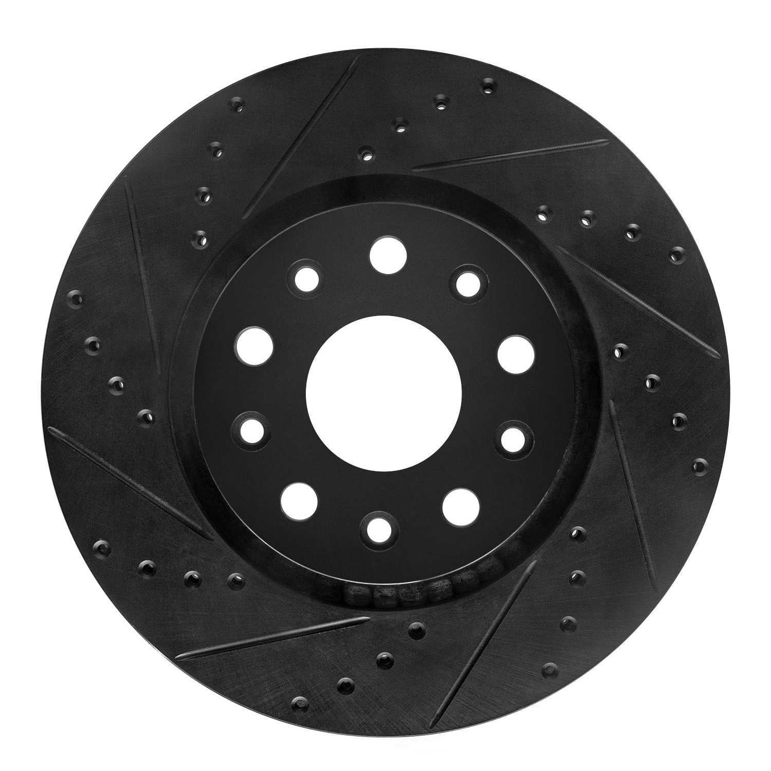 Dynamic Friction Company 633-40038L DFC Brake Rotor - Drilled And Slotted - Black