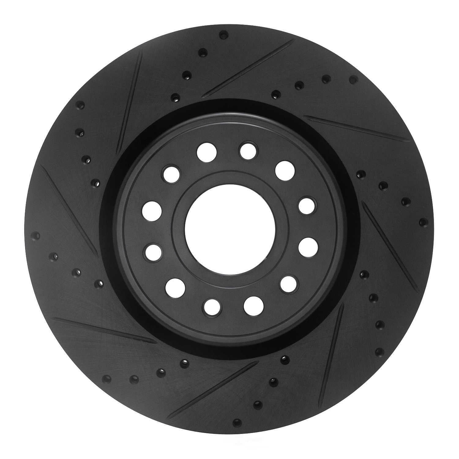 Dynamic Friction Company 633-40120L DFC Brake Rotor - Drilled And Slotted - Black