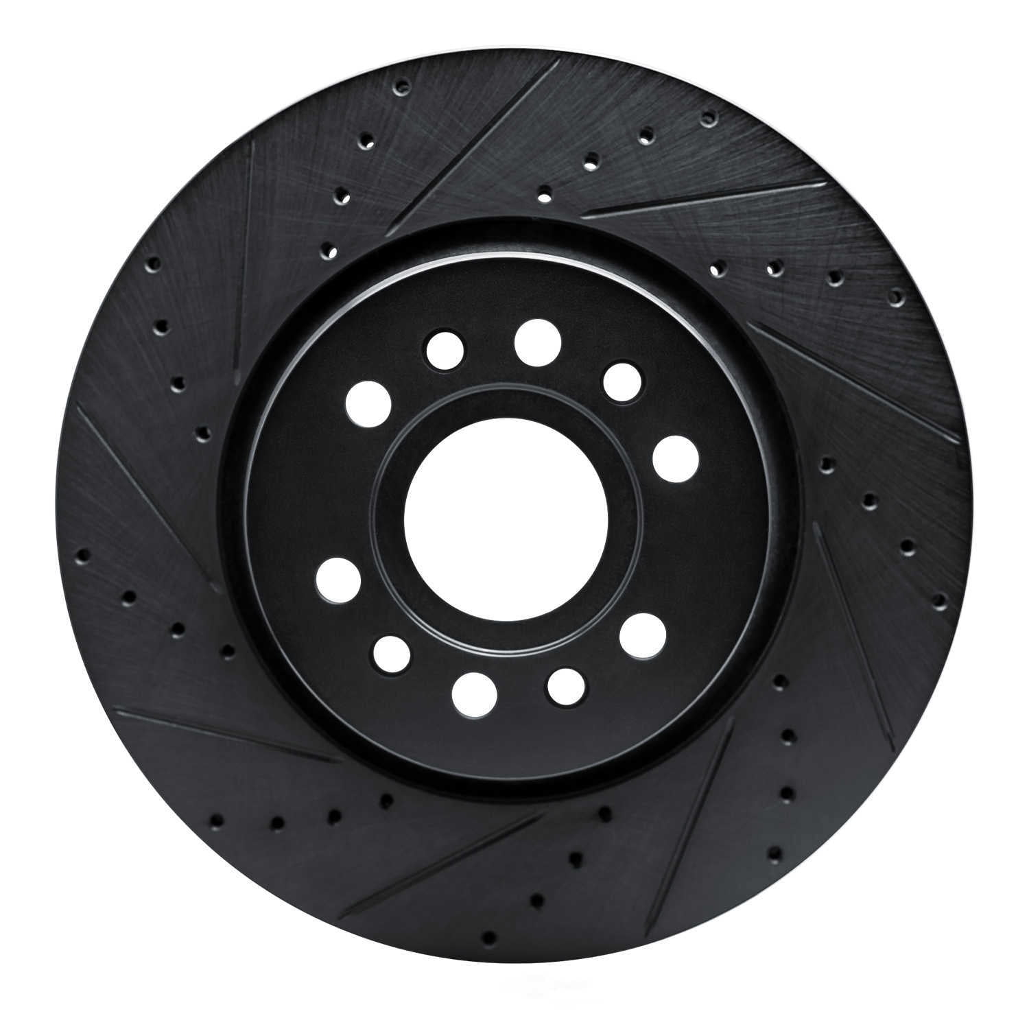 Dynamic Friction Company 633-40125L DFC Brake Rotor - Drilled And Slotted - Black