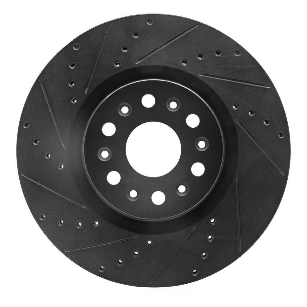 Dynamic Friction Company 633-46047L DFC Brake Rotor - Drilled And Slotted - Black