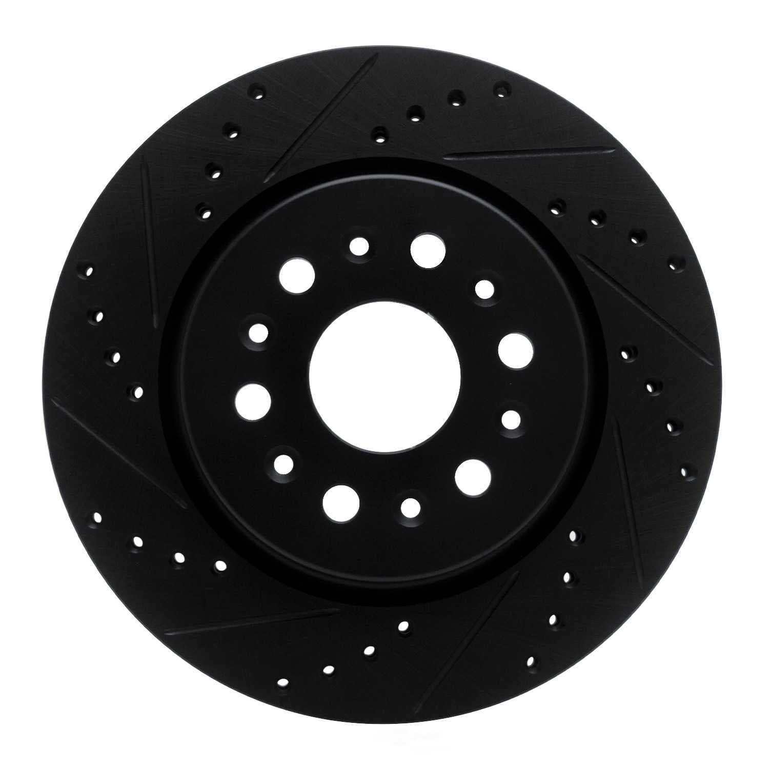 Dynamic Friction Company 633-48000L DFC Brake Rotor - Drilled And Slotted - Black