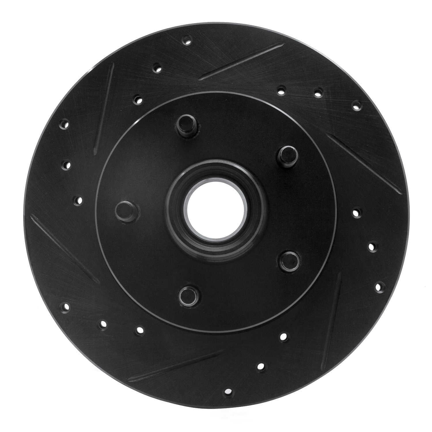 Dynamic Friction Company 633-54138L DFC Brake Rotor - Drilled And Slotted - Black