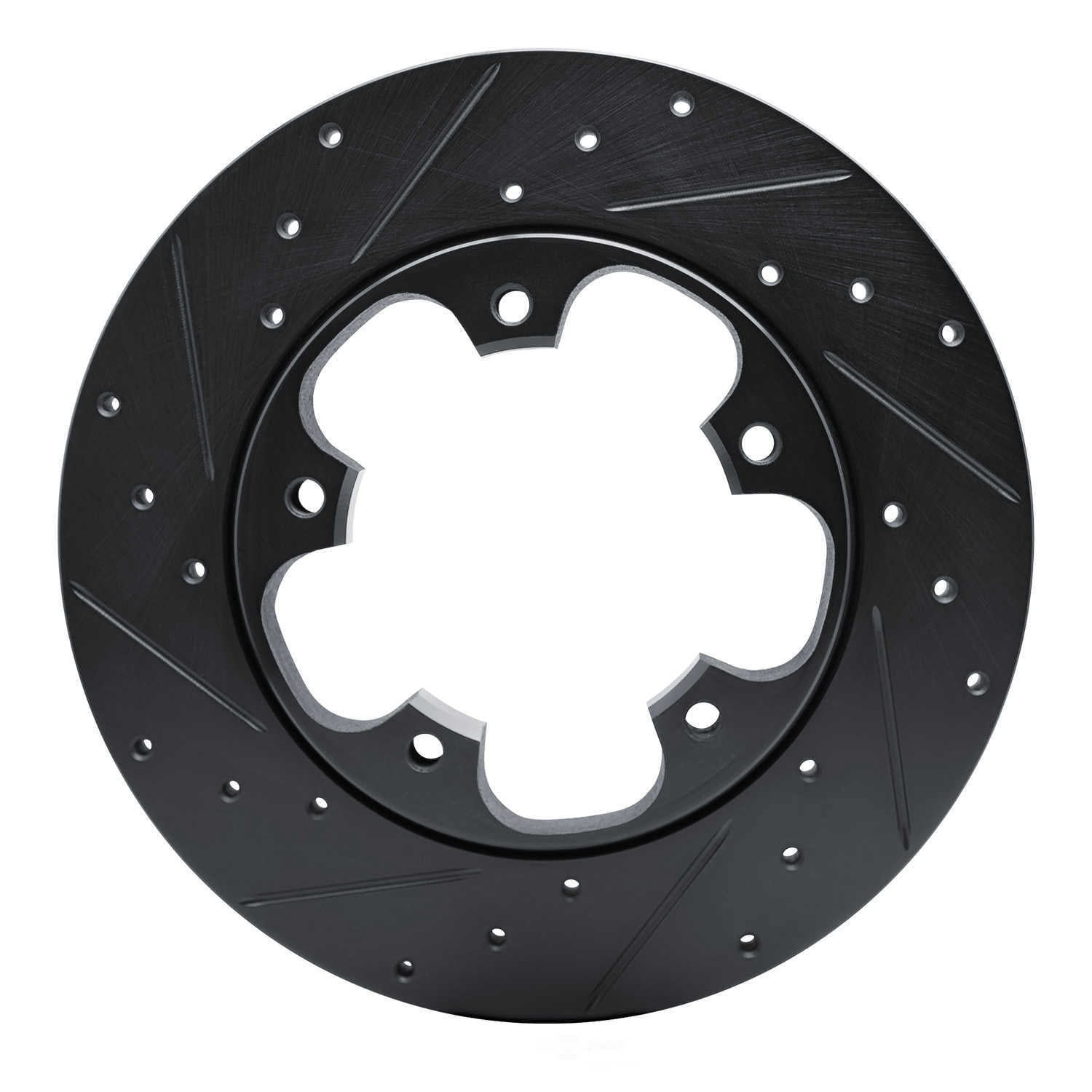 Dynamic Friction Company 633-54228L DFC Brake Rotor - Drilled And Slotted - Black