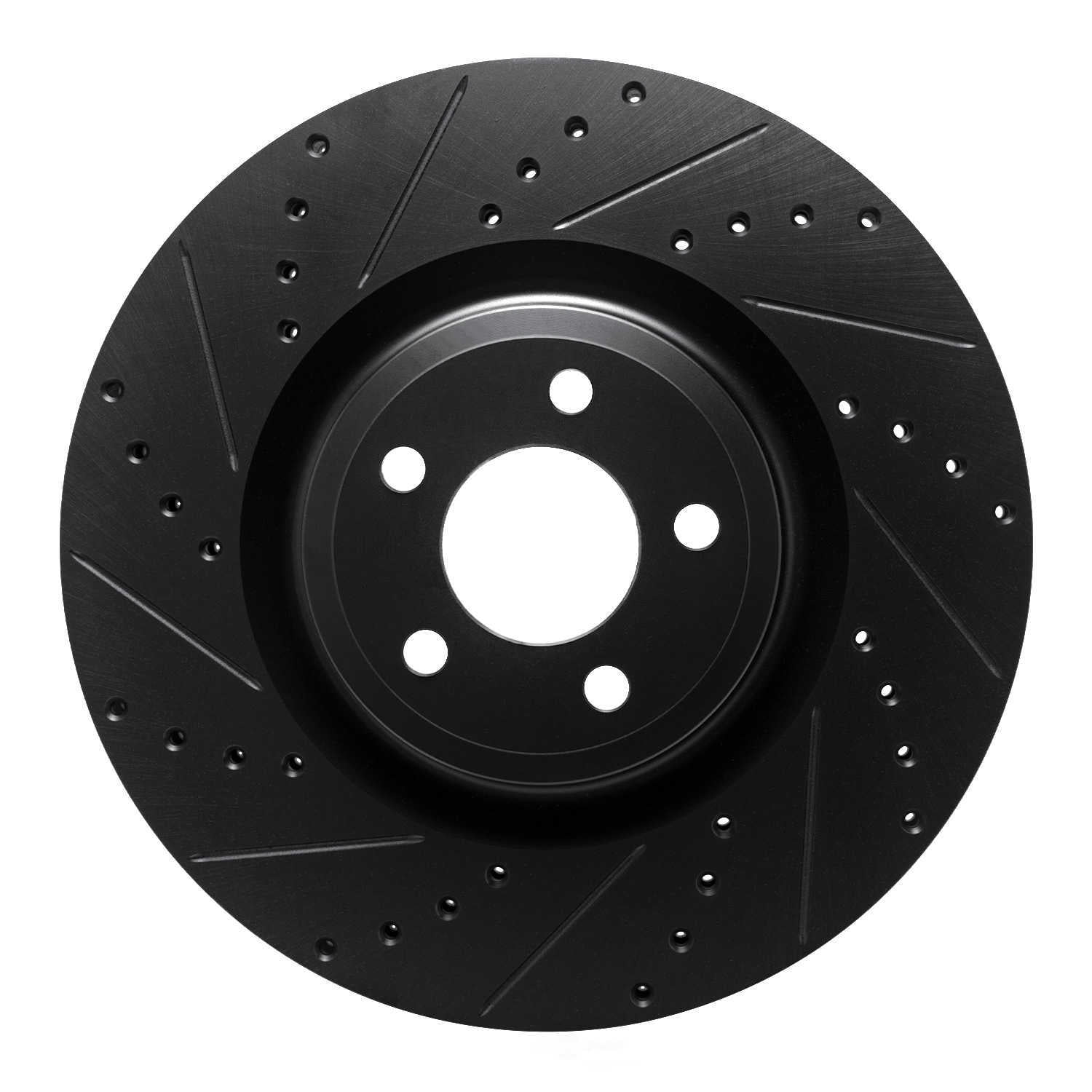 Dynamic Friction Company 633-54277L DFC Brake Rotor - Drilled And Slotted - Black