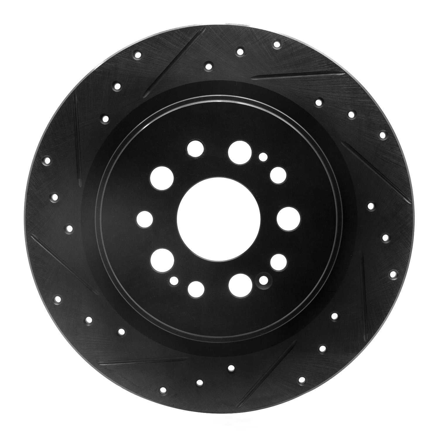 Dynamic Friction Company 633-59070L DFC Brake Rotor - Drilled And Slotted - Black