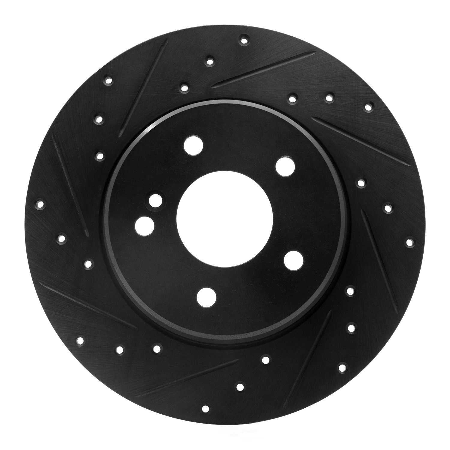 Dynamic Friction Company 633-63037L DFC Brake Rotor - Drilled And Slotted - Black