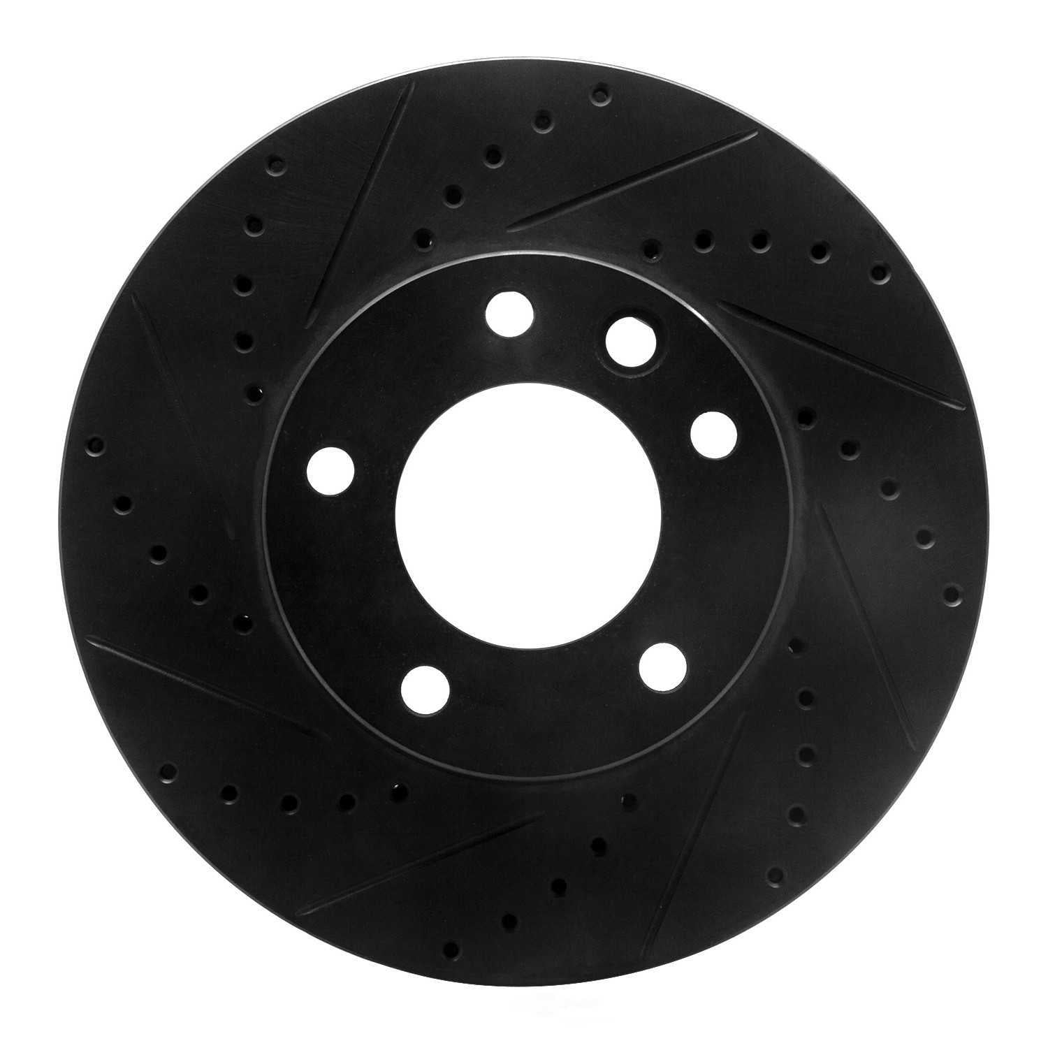 Dynamic Friction Company 633-63135L DFC Brake Rotor - Drilled And Slotted - Black