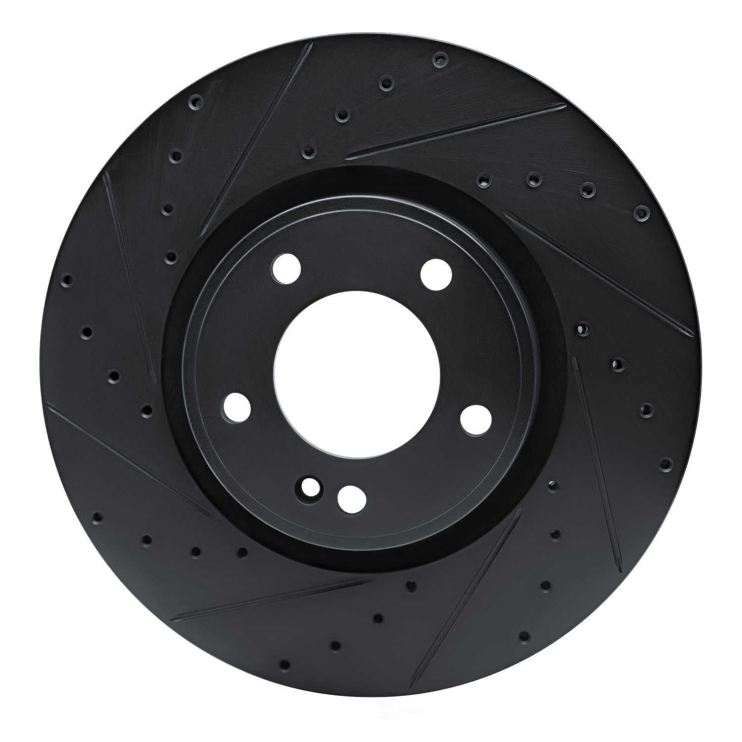 Dynamic Friction Company 633-63176L DFC Brake Rotor - Drilled And Slotted - Black