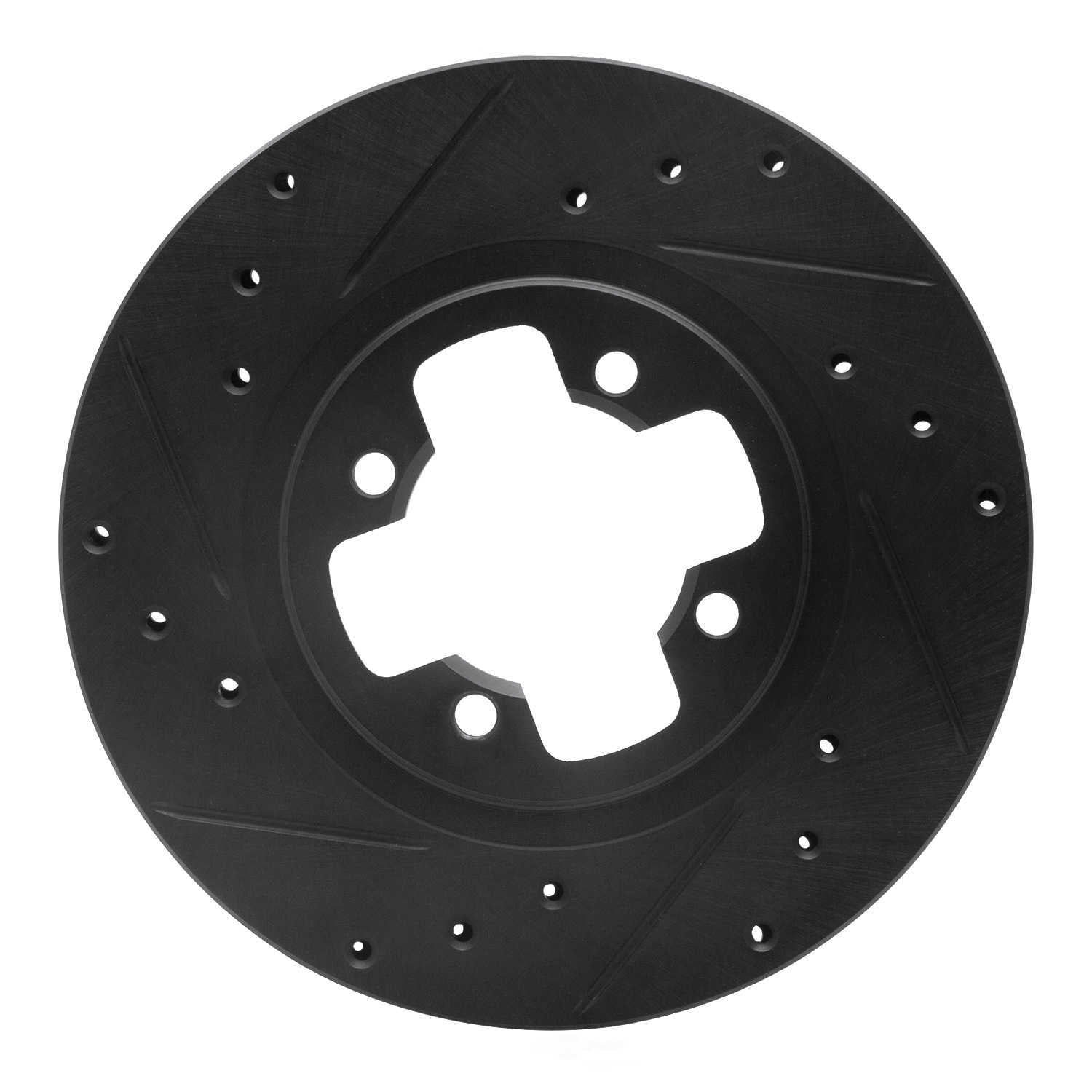 Dynamic Friction Company 633-67008L DFC Brake Rotor - Drilled And Slotted - Black