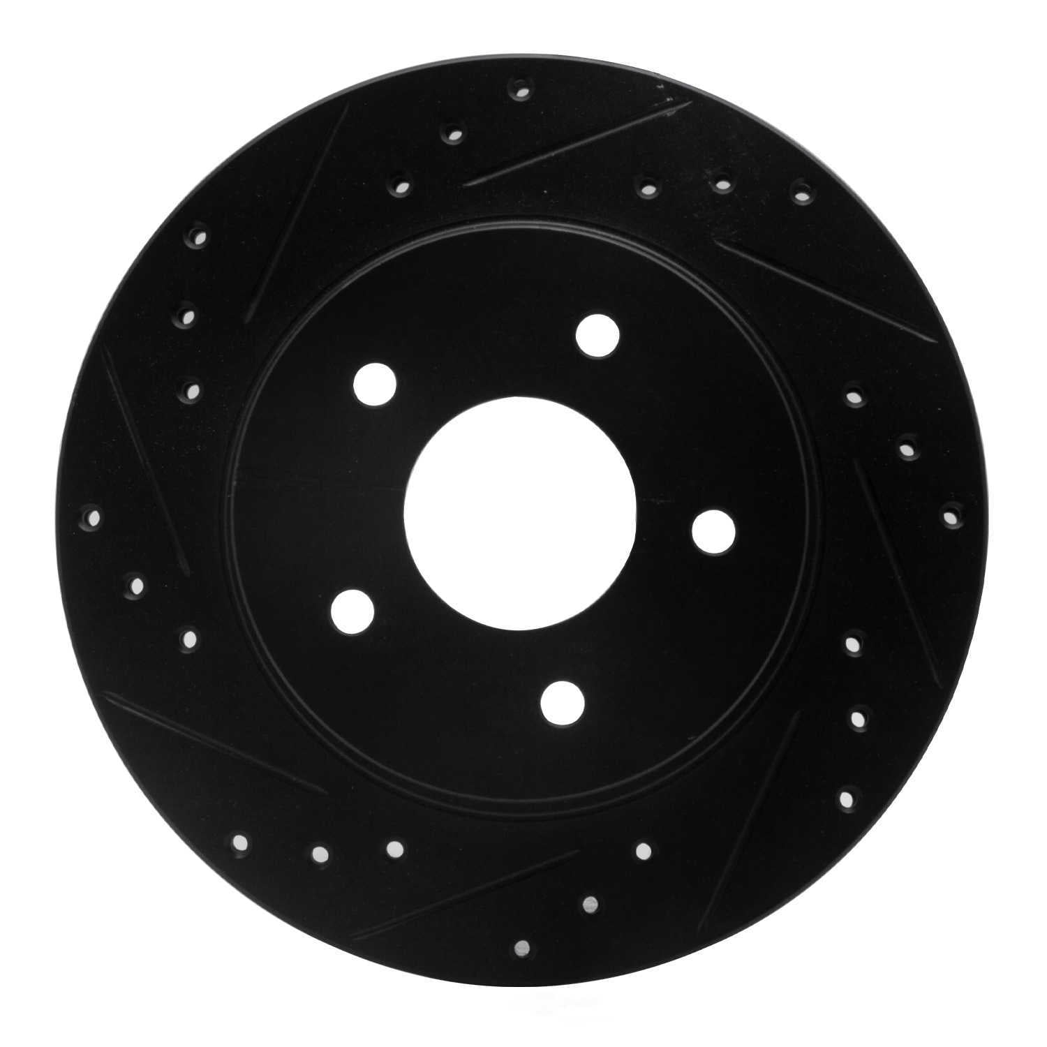 Dynamic Friction Company 633-67026L DFC Brake Rotor - Drilled And Slotted - Black