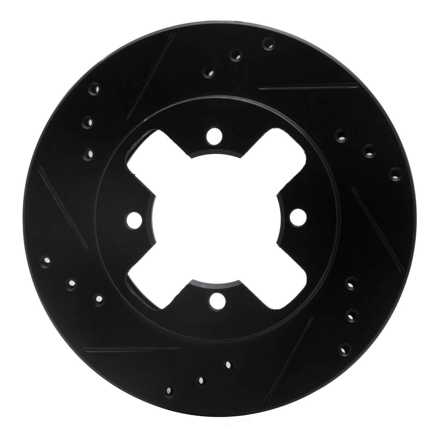 Dynamic Friction Company 633-67074L DFC Brake Rotor - Drilled And Slotted - Black
