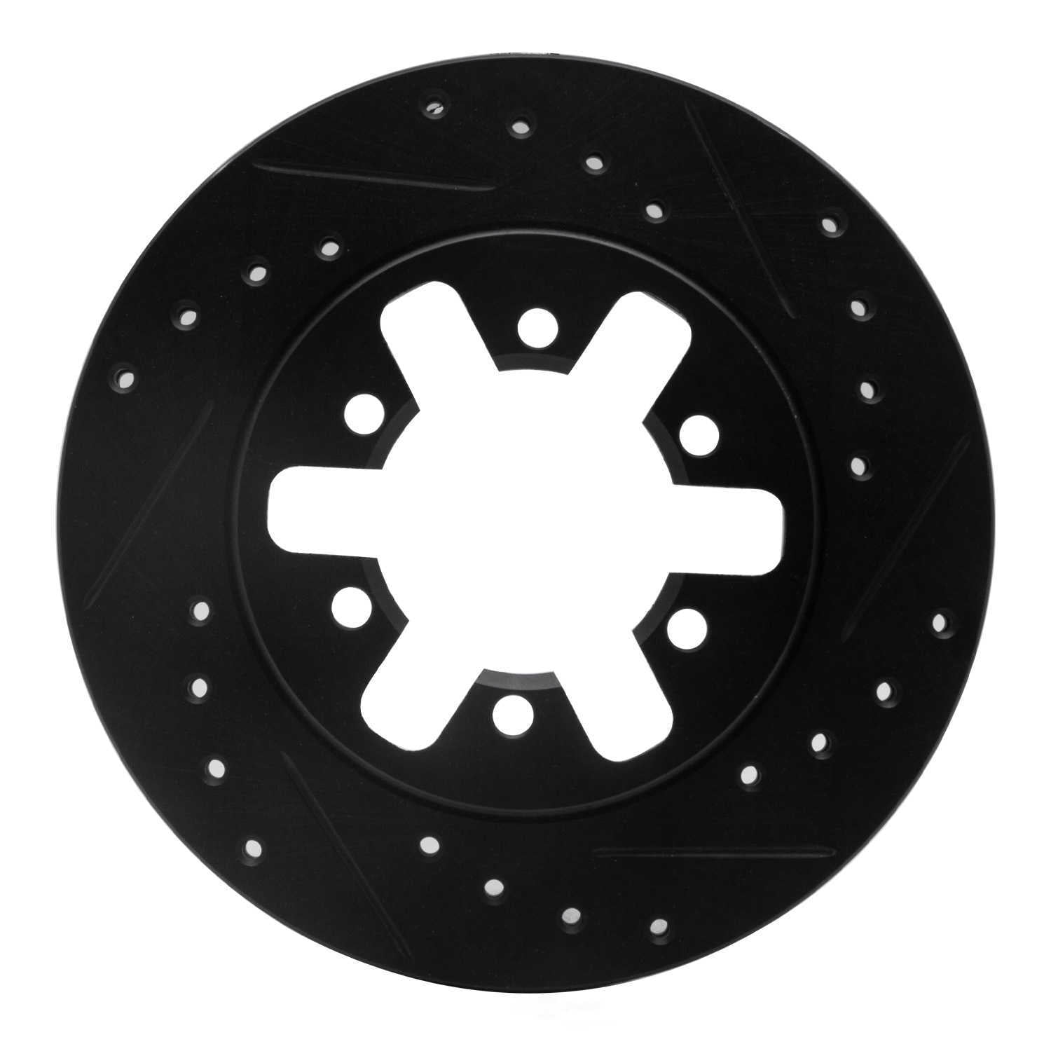 Dynamic Friction Company 633-67077L DFC Brake Rotor - Drilled And Slotted - Black