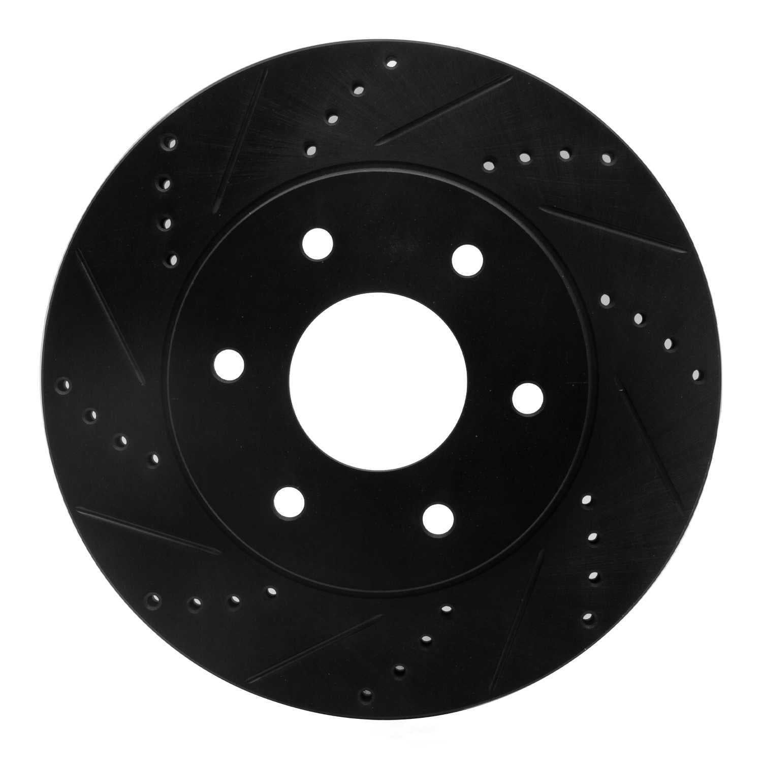 Dynamic Friction Company 633-67091L DFC Brake Rotor - Drilled And Slotted - Black