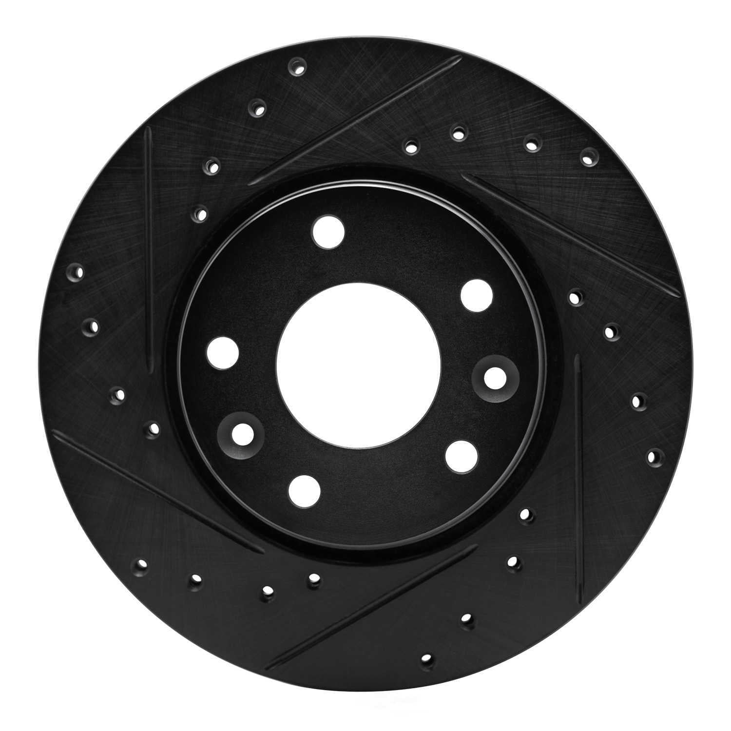 Dynamic Friction Company 633-67114L DFC Brake Rotor - Drilled And Slotted - Black