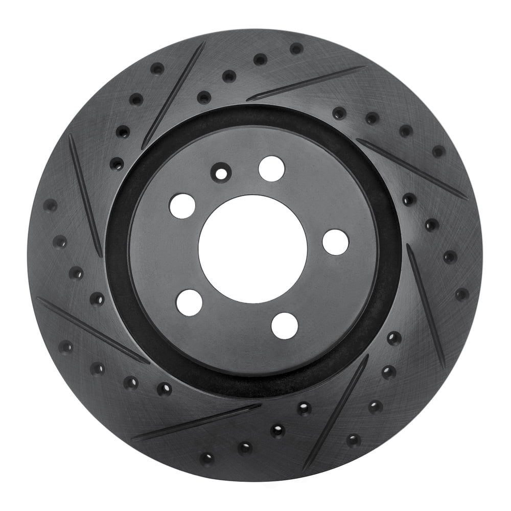 Dynamic Friction Company 633-74009L DFC Brake Rotor - Drilled And Slotted - Black