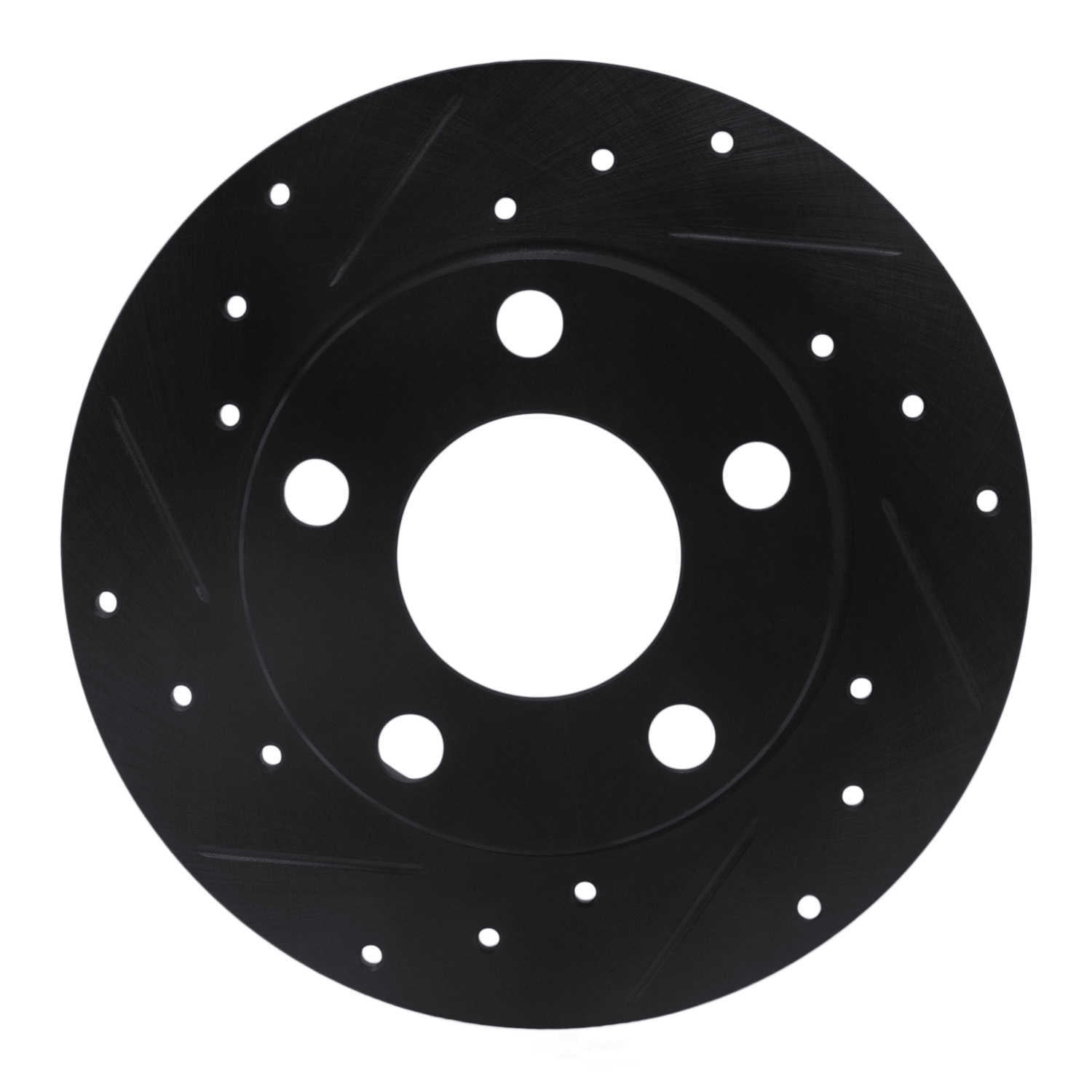 Dynamic Friction Company 633-74014L DFC Brake Rotor - Drilled And Slotted - Black