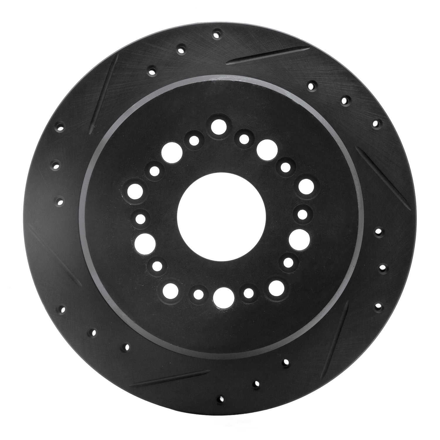Dynamic Friction Company 633-75004L DFC Brake Rotor - Drilled And Slotted - Black
