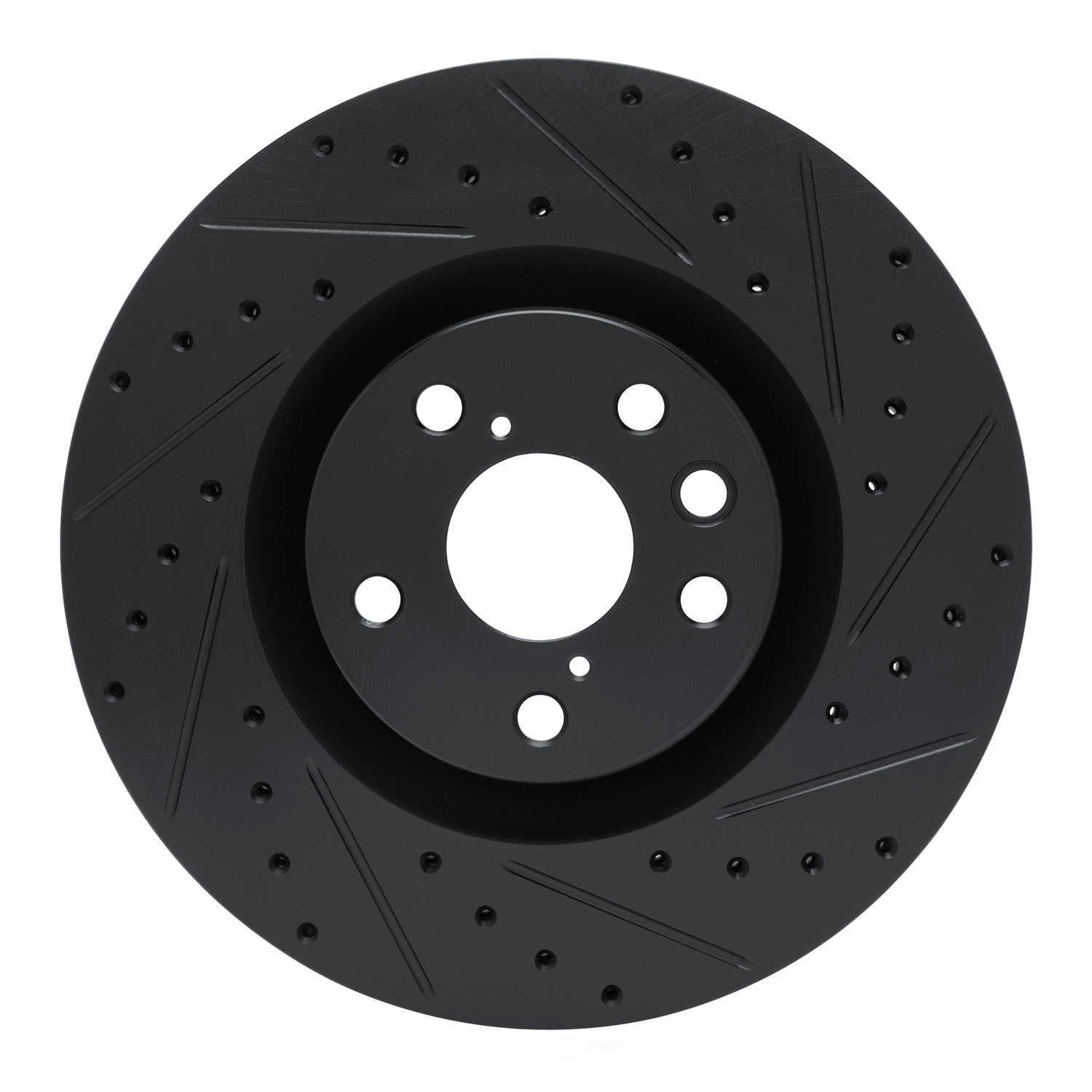 Dynamic Friction Company 633-75055D DFC Brake Rotor - Drilled And Slotted - Black