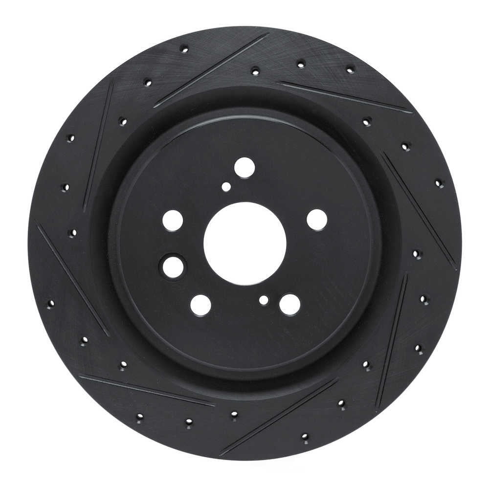 Dynamic Friction Company 633-75065L DFC Brake Rotor - Drilled And Slotted - Black